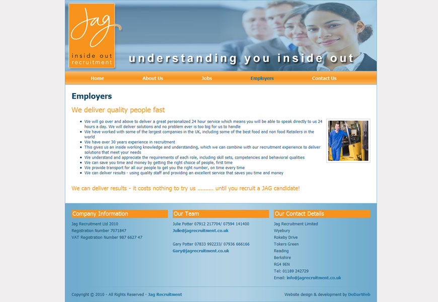 Jag Recruitment employers page